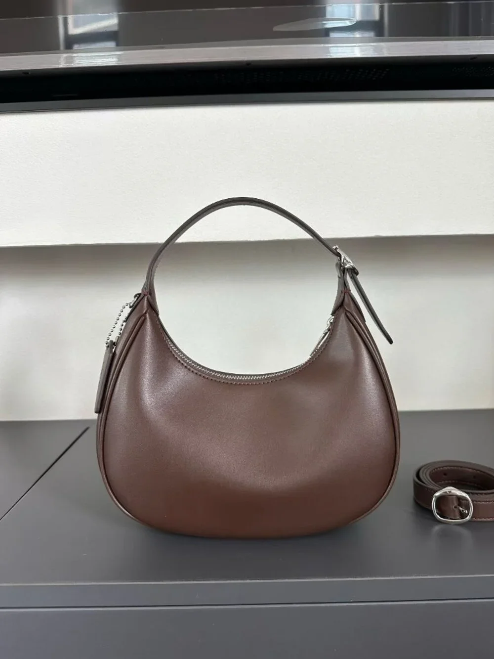 Coach Teri Hobo Brown Crescent-Shaped Armband Bag
